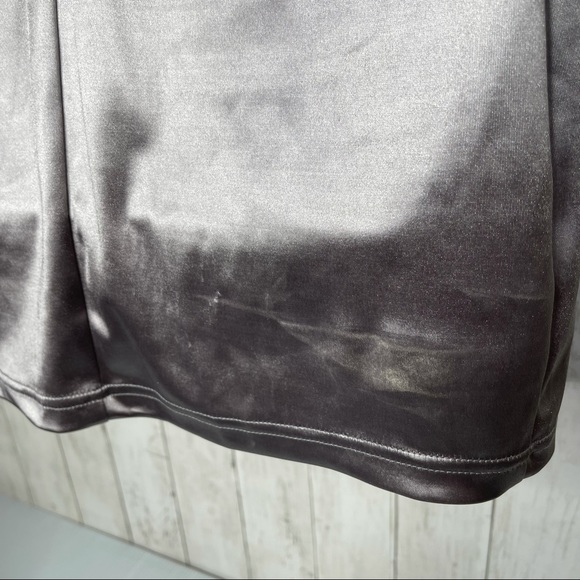 NWT All In Favor Gray/Silver Satin Slip Dress - Picture 7 of 11